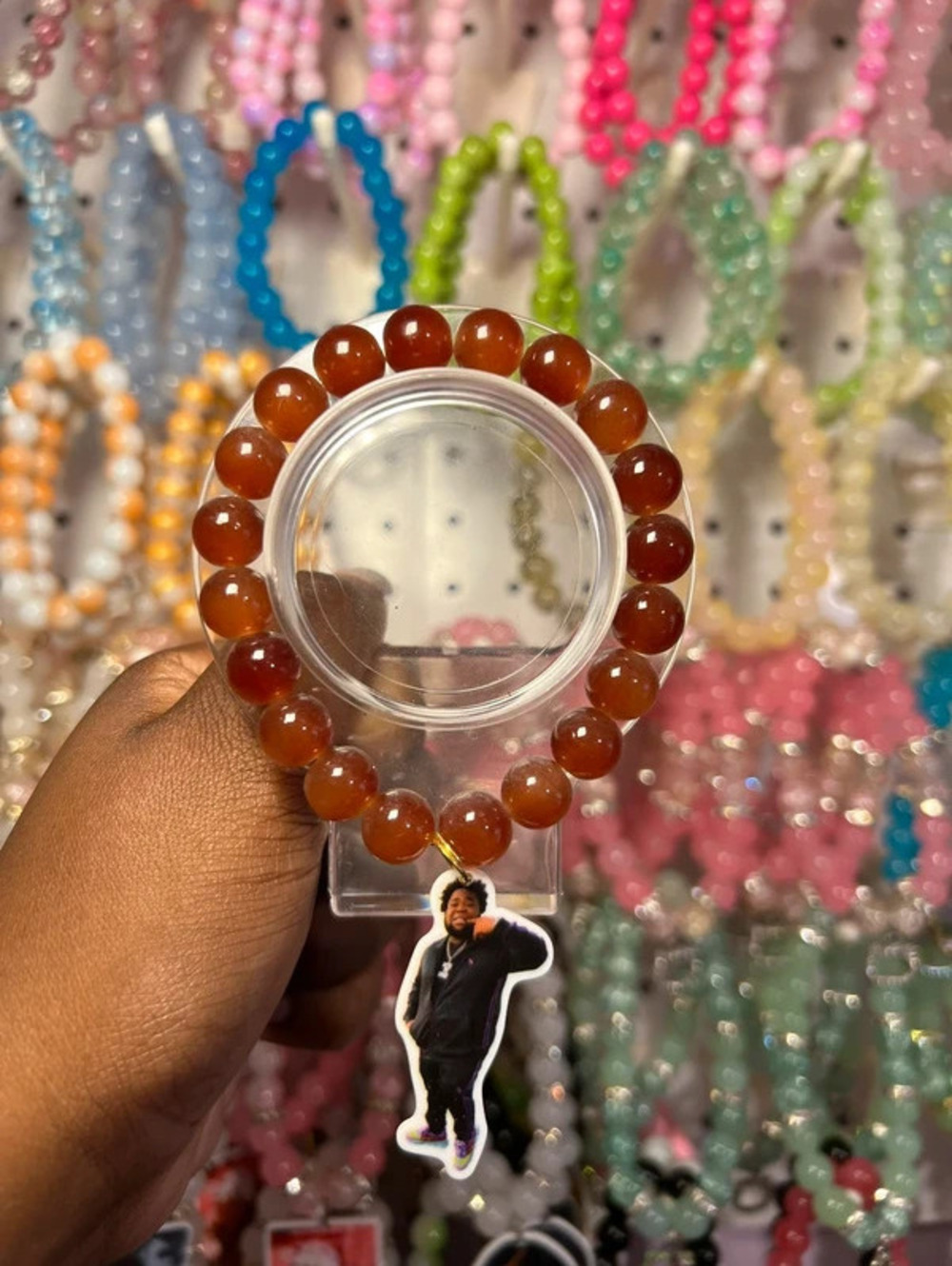 Handmade Brown Rod Wave Beaded Bracelet